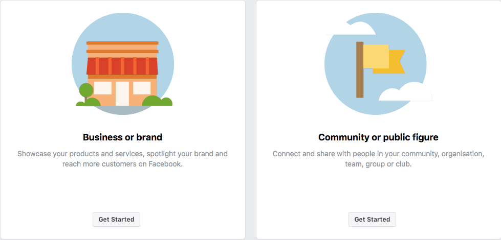 Step one on how to sign up for a Facebook Business page