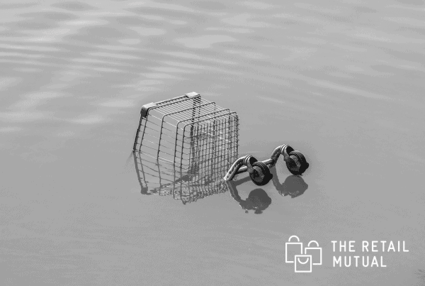 trolley in flood water