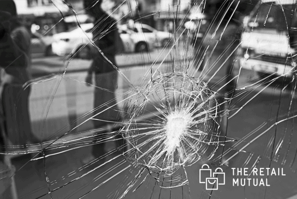 cracked glass with suspicious shadows